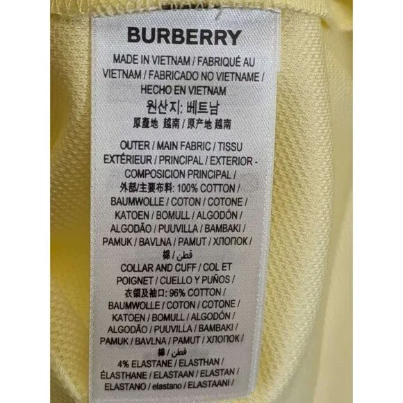Burberry Men’s Hartford Cotton Polo T-shirt Frosted Lemon S 8104324